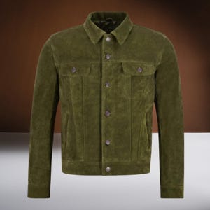 Men's Suede Leather Trucker Jacket, New Classic Denim Style Western Wear Suede Biker Style Jacket, Denim Jacket for Men's, Casual Outfit
