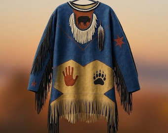 Plains Indian Hide War Shirt, Native American Traditional Hand Painted War Shirt, Lakota Sioux War Shirt, Indian War Shirt, Pow Wow Outfit