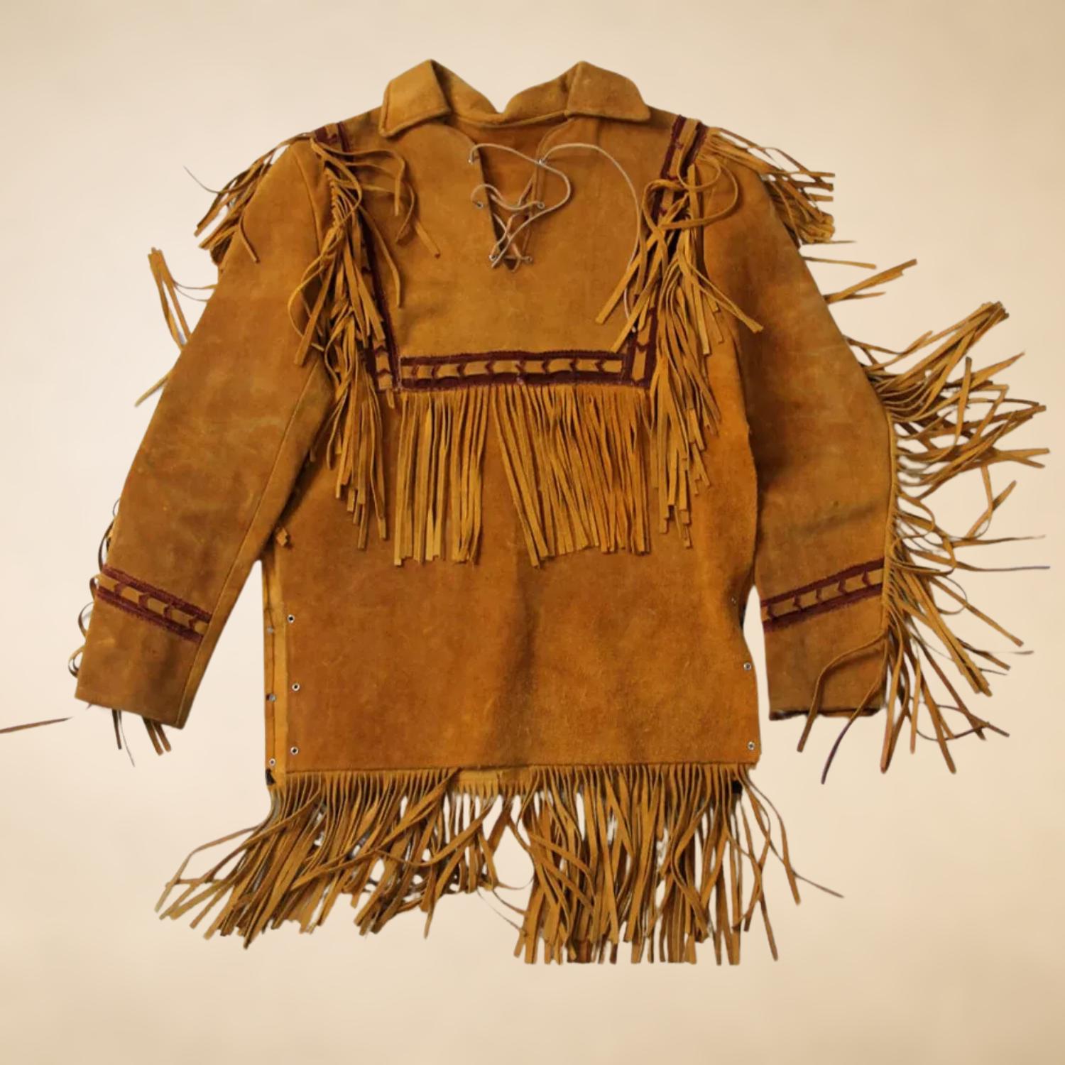 Handmade Suede Leather Fringe Pullover Shirt, Native American Suede Fringe Shirt, Mountain Man Rendezvous Clothing, Wild West Outfit