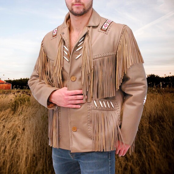 Männer Native American Western Wildleder Lederjacke