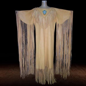 Beaded Leather Fringe Dress: Plains Indian Style Powwow Dress