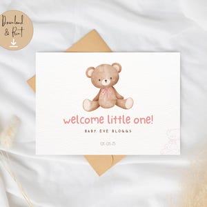 Cartão personalizado para bebê menina - Download digital