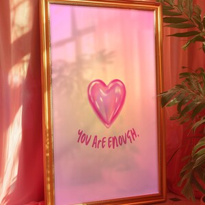 Poster Aura "Sei abbastanza" - Affermazione per l'amor proprio e la consapevolezza con il cuore