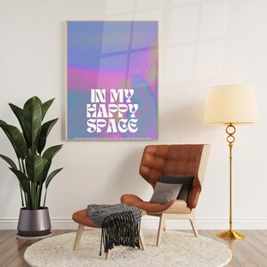 Poster estetico accogliente "Nel mio spazio felice" - Arte murale con decorazione Dopamine per vibrazioni positive