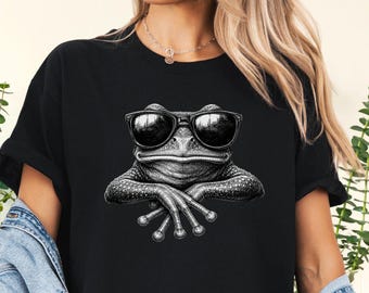 Cool Frog With Sunglasses Shirt, Frog Lovers Shirt, Funny Animal Graphic Tee, Cool Person T-shirt, Animal Lover Gift