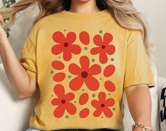 Retro Pressed Flowers Shirt, Boho Wildflowers Shirt, Aesthetic Botanical Summer Shirt, Gardener Shirt, Floral Shirt, Mothers Day Gift