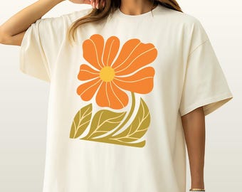 Retro Wildflowers Shirt, Botanical Summer Shirt, Pressed Flower Shirt, Cottagecore Gardener Shirt, Aesthetic Boho Blooming Shirt,Floral Gift