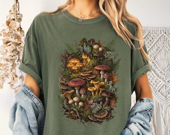 Forest Mushroom Shirt, Mycology Shirts, Fungi Lover Gift, Aesthetic Cottagecore Forestcore Shirt, Mushroom Hunting Shirt, Fungus Shirt