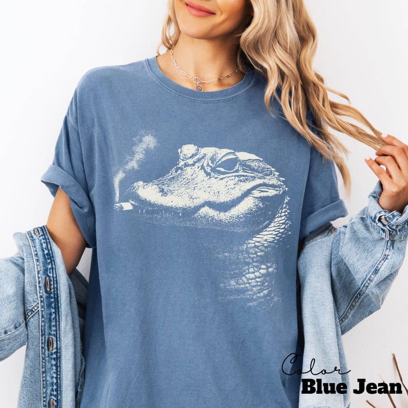 Smoking Alligator Shirt, Comfort Colors Retro Gator Tee, Crocodile Shirt,Reptile Shirt,Vintage 90s Shirt,Cool Dad Gift,Funny Alligator Shirt image 8