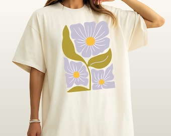 Boho Blooming Wildflowers Shirt, Botanical Summer Shirt, Botanical Summer Shirt, Retro Pressed Flower Shirt, Cottagecore Gardener Shirt
