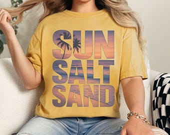 Summer Vibes Holiday Shirt,Tropical Vacation Tee, Sun Salt Sand Beach Shirt, Coastal Graphic,Palm Tree Shirt,Coastal Girls,Ocean Lover Shirt
