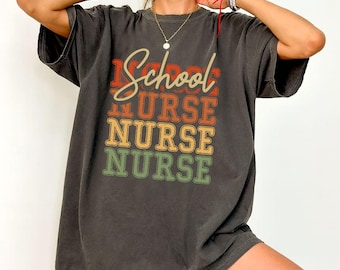 70s Retro School Nurse Shirt, Distressed Retro Sunset Nurse Shirt, Vintage RN Shirt, Nurse Appreciation Gift, Nurse Week Gift, Nurse School
