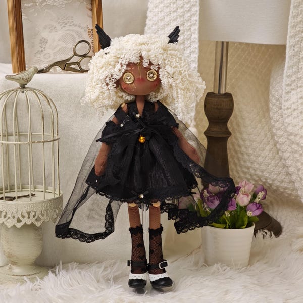 Handgemaakte Arcane Midnight Angel-pop, cadeau, kunstpop