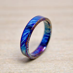 Titanium Ring, Colorful Doom Titanium Wedding Band, Men&#39;s Wedding Band, Titanium Wedding Band, Titanium 5 Year Anniversary Gift Promise Ring