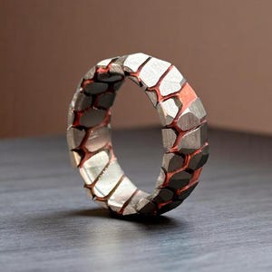 Acid Etched Superconductor Ring, High End Deep Pattern Ring, Premium Superconductor Ring, Anniversary Gift for Him Promise Ring for Him