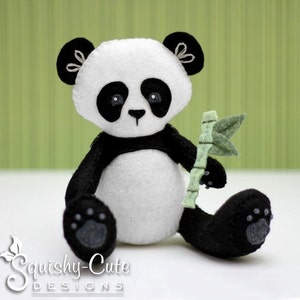 Panda Sewing Pattern PDF - Panda Stuffed Animal Felt Plushie - Penny the Panda - Instant Download