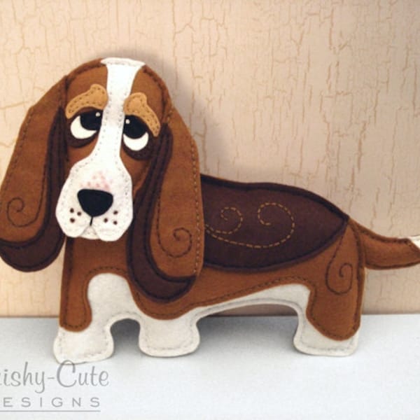 Hond naaipatroon PDF - Basset Hound knuffeldier vilt knuffel - Benny de Basset Hound - Instant Download