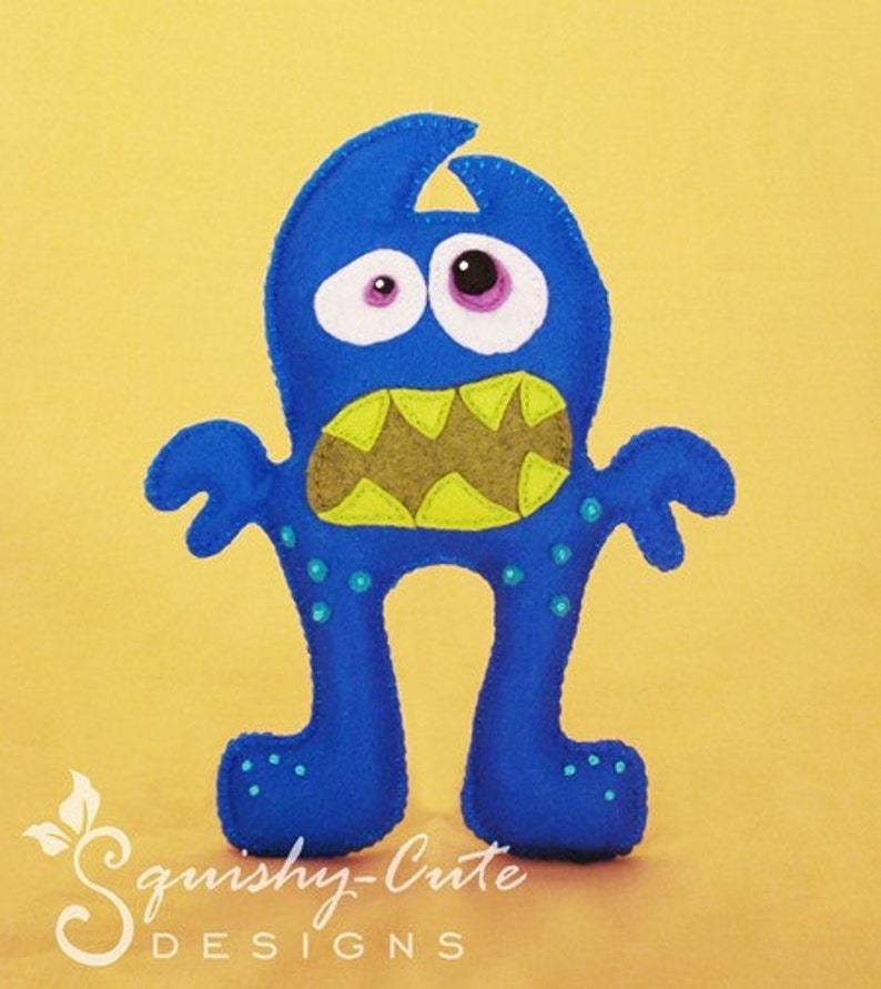Monster PDF Sewing Pattern & Tutorial Scared Scully Plushie image 1