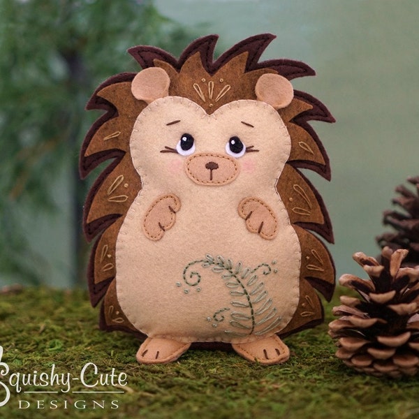 Hedgehog Sewing Pattern PDF - Woodland Forest Stuffed Animal - Felt Plushie - Hadley the Hedgehog - Instant Download