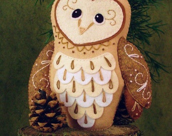 Barn Owl Sewing Pattern PDF - Woodland Stuffed Animal Felt Plushie - Bailey the Barn Owl - Instant Download