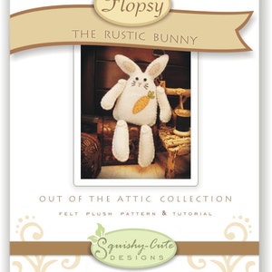 Bunny Sewing Pattern PDF Stuffed Animal Felt Plushie Flopsy the Rustic Bunny image 3