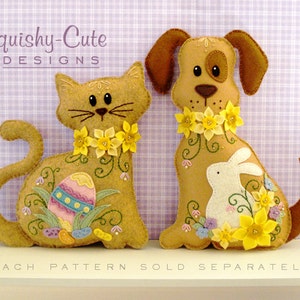 Cat Stuffed Animal Pattern Felt Plushie Sewing Pattern & Tutorial Jelly Bean the Easter Cat Embroidery Pattern PDF image 3