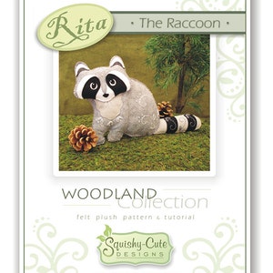 Raccoon Sewing Pattern PDF Woodland Stuffed Animal Felt Plushie Rita the Raccoon image 2