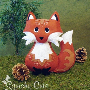 Red Fox Sewing Pattern PDF - Woodland Stuffed Animal Felt Plushie - Riley the Red Fox