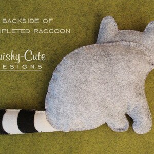 Raccoon Sewing Pattern PDF Woodland Stuffed Animal Felt Plushie Rita the Raccoon image 3