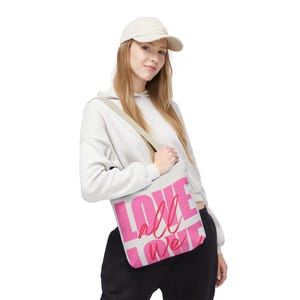 Niedliche Love Einkaufstasche - Perfekt für Valentinstag, Muttertagsgeschenk, Strandtasche, wiederverwendbare Einkaufstasche, All-Occasion-Geldbeutel