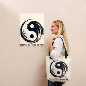 Yin Yang Tote Bag: Personalized Zen Design, Grunge Style Carryall