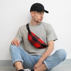 Buffalo Plaid Fanny Pack: Rustic Lumberjack Style Belt Bag