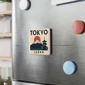 Imán de porcelana de Tokio, Japón, recuerdo de viaje, regalo para viajeros, decoración de cocina, amante de los mapas, arte mural