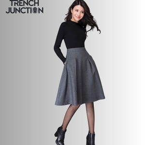スカート ASYMMETRICAL WOOL SKIRT Asymmetrical Wool Skirt, Wool Midi Skirt, Midi Gray Wool