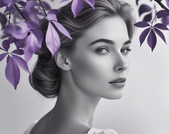 Elegant Woman Portrait, Feminine Wall Decor, Soft Art Poster