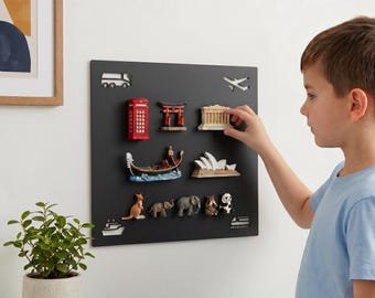 Tablero de notas magnético moderno, soporte magnético de metal, decoración para la sala de estar, regalo de viaje