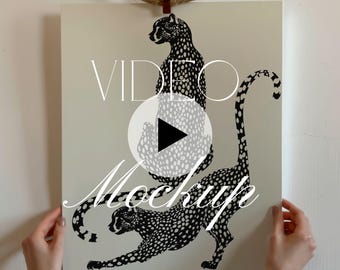 Maqueta de póster en video: Animación de impresión artística de 8x10 (archivos PSD y MP4 descargables)