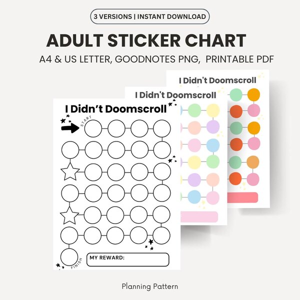 Adult Sticker Chart - Etsy