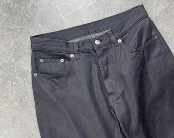 Helmut Lang Archives 00s Gray Raw Silk Denim Straight Jeans - Etsy