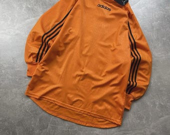 Vintage Adidas Jens Lehmann Goalkeeper Jersey 1 Orange Black Made in England L