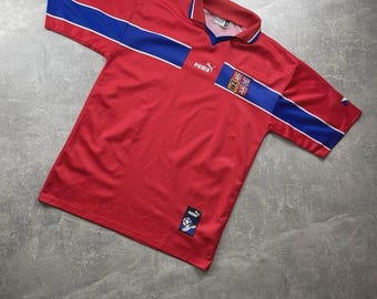 Vintage Czech Republic Puma Football Shirt XL 2000s Euro Soccer Jersey Red Blue
