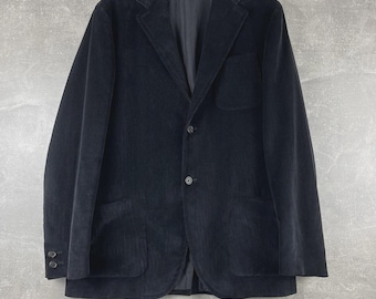 Prada Archives Corduroy Cotton Blazer Dark Navy Size XL Made in Italy 2000s