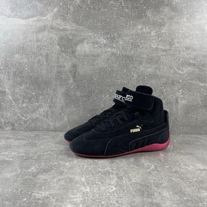 Vintage PUMA Women&#39;s Sparco Driver Suede Black Hi Sneakers Shoes Size US5.5/37.5