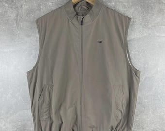 Lacoste Vintage 90s Zip Vest Beige Made in France Size 58/7 (XL-XXL)