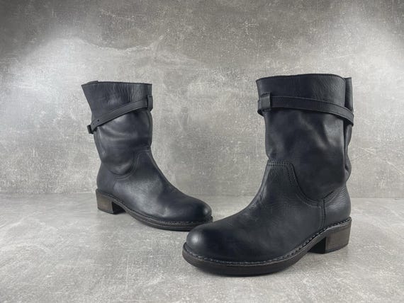 Avant Garde Cuezza Handmade Leather Engineer Boots Black Size EU 39 2000s