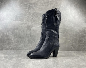 Archive Vintage Avant Garde Opium Black Leather Chelsea