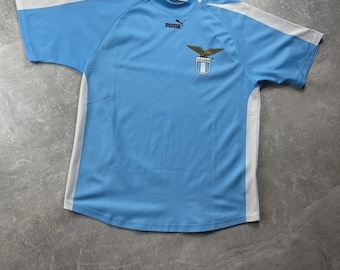 Vintage 2000s S.S. Lazio Puma Jersey Dedicata a Te Autograph Print Shirt Size M