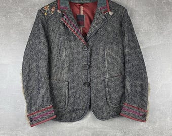 Marithé François Girbaud Avant Garde Wool Cotton Jacket Grey Size 46 Made Italy
