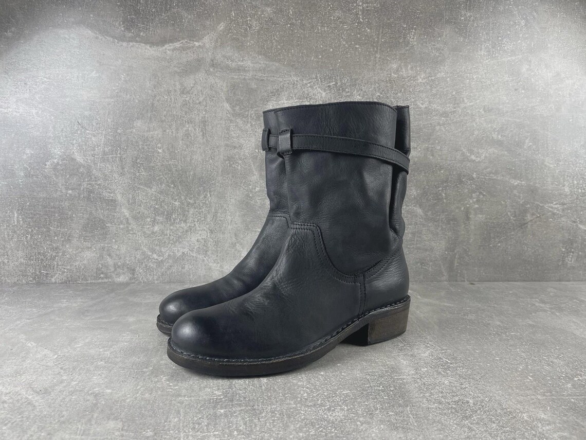 Avant Garde Cuezza Handmade Leather Engineer Boots Black Size EU 39 2000s, foto 3 de 5