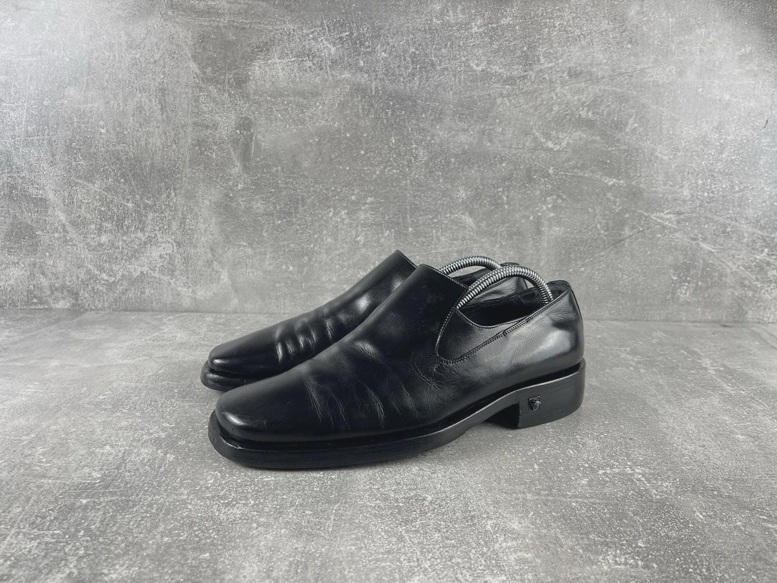 Versace jeans couture Black Men\'s Leather Wingtip Dress Shoes Sz 43 IS Sz 10 Mens Versace Shoes - Etsy main image 4